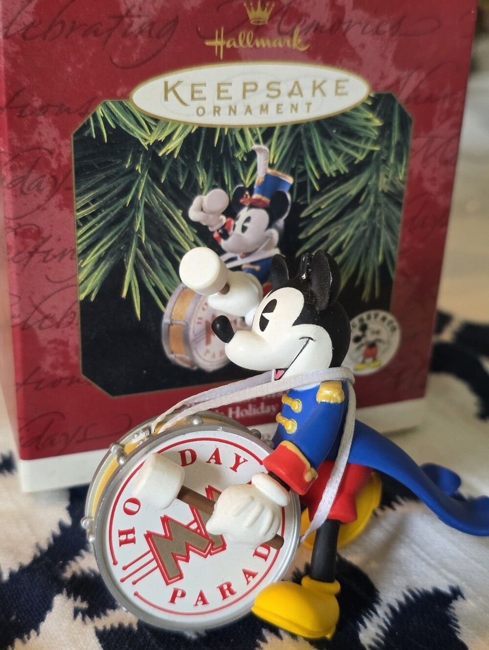 Hallmark Mickey Mouse in Blue and Red Marching Band Ornament with Yellow Shoes
